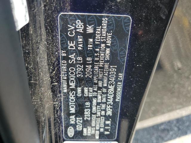 2021 KIA FORTE GT L - 3KPF34AD8ME340391