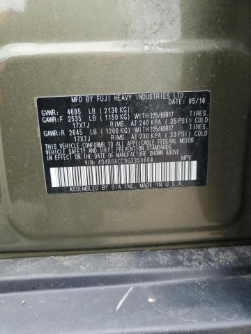 2016 SUBARU OUTBACK 2. - 4S4BSACC9G3354604