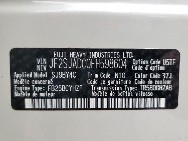 2015 SUBARU FORESTER 2 JF2SJADC0FH598604