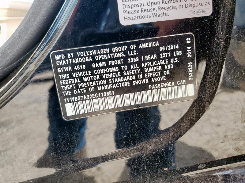 2014 VOLKSWAGEN PASSAT SE - 1VWBS7A32EC113651