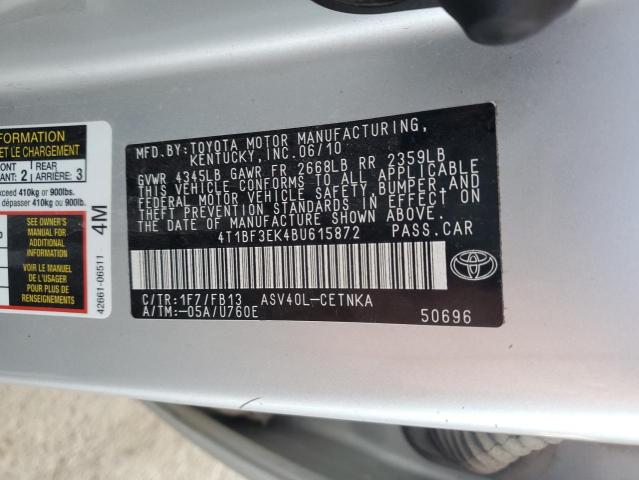 2011 TOYOTA CAMRY BASE - 4T1BF3EK4BU615872