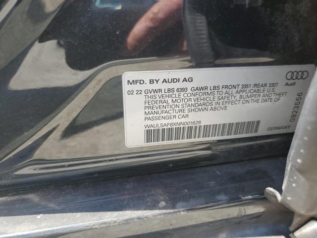 2022 AUDI S8 WAULSAF8XNN001626