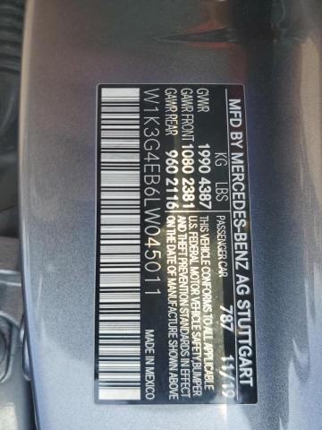 2020 MERCEDES-BENZ A 220 W1K3G4EB6LW045011