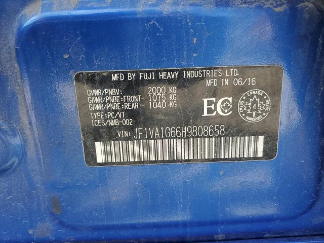 2017 SUBARU WRX LIMITE JF1VA1G66H9808658