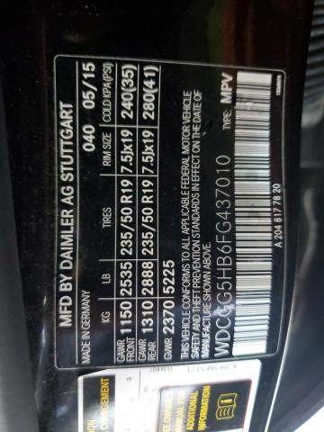 2015 MERCEDES-BENZ GLK 350 WDCGG5HB6FG437010
