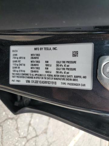 2024 TESLA MODEL 3 5YJ3E1EA5RF831918