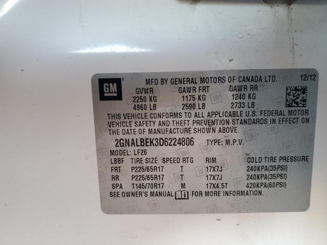 2GNALBEK3D6224806 2013 CHEVROLET EQUINOX
