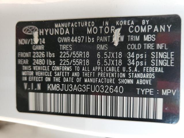 2015 HYUNDAI TUCSON LIM - KM8JU3AG3FU032640