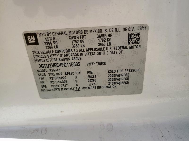 2015 GMC SIERRA K15 3GTU2VEC4FG115085