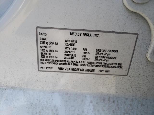 2025 TESLA MODEL Y 7SAYGDEE1SF286586