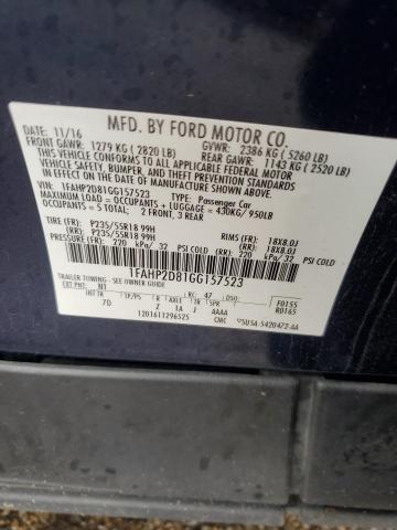 2016 FORD TAURUS SE 1FAHP2D81GG157523