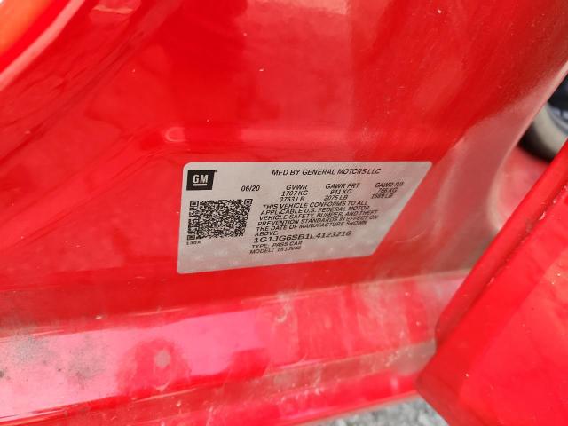 2020 CHEVROLET SONIC 1G1JG6SB1L4123216