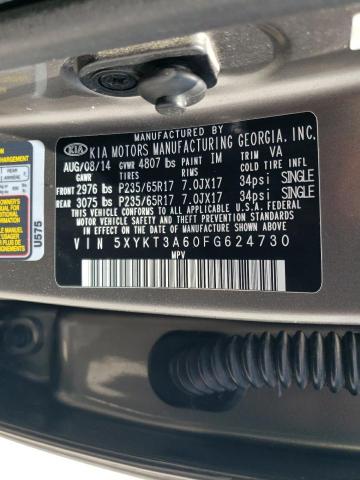 2015 KIA SORENTO LX 5XYKT3A60FG624730