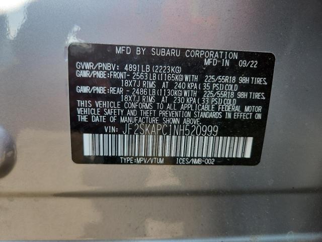 2022 SUBARU FORESTER L JF2SKAPC1NH520999