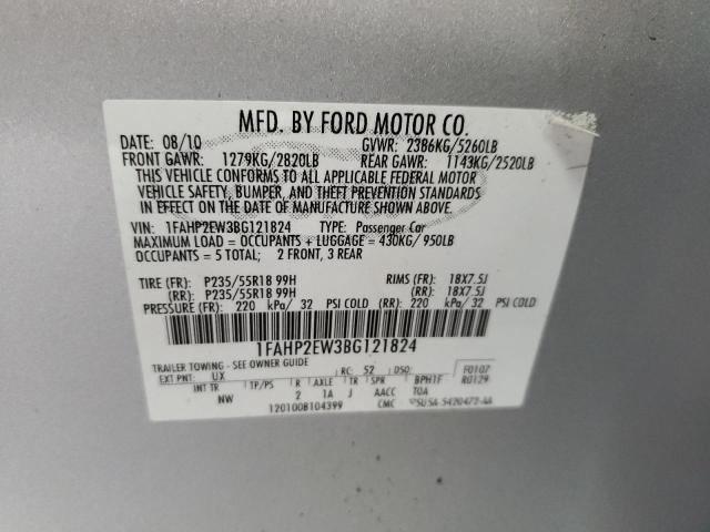 2011 FORD TAURUS SEL - 1FAHP2EW3BG121824