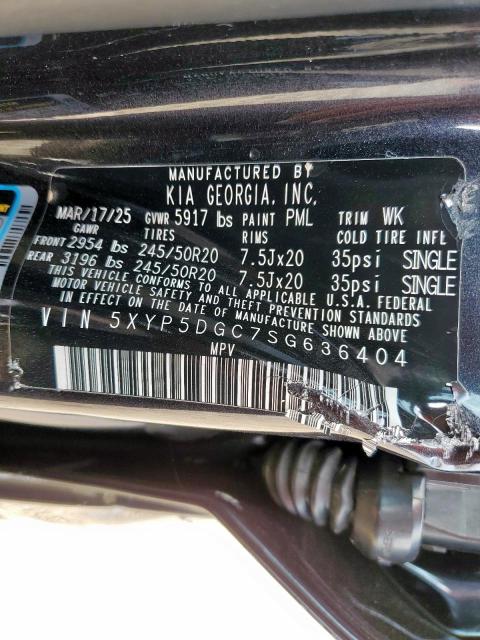 2025 KIA TELLURIDE 5XYP5DGC7SG636404