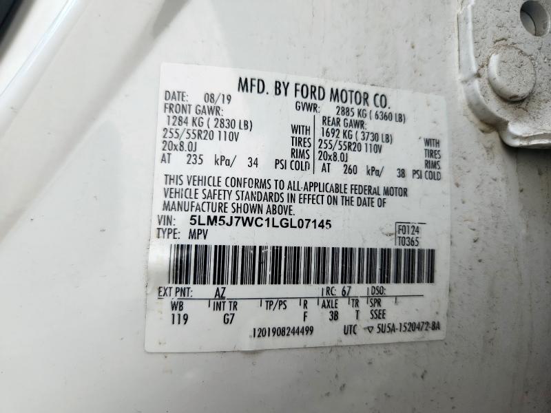 2020 LINCOLN AVIATOR RE 5LM5J7WC1LGL07145