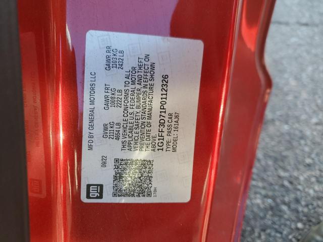 2023 CHEVROLET CAMARO LT1 1G1FF3D71P0112326