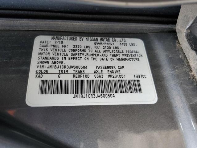 2018 NISSAN ROGUE SPOR - JN1BJ1CR3JW600504