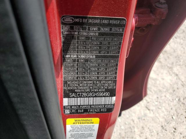2016 LAND ROVER DISCOVERY SALCT2BG8GH596490