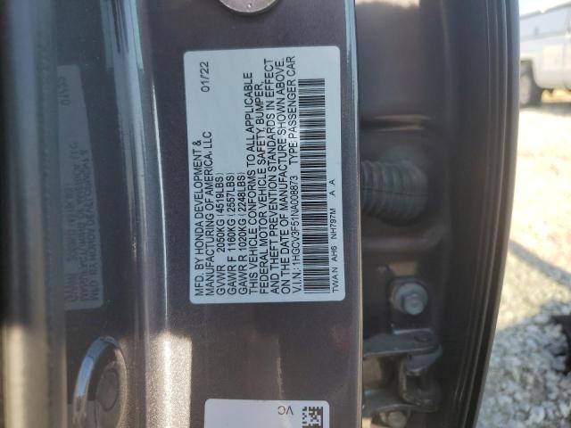 2022 HONDA ACCORD HYB 1HGCV3F51NA008873