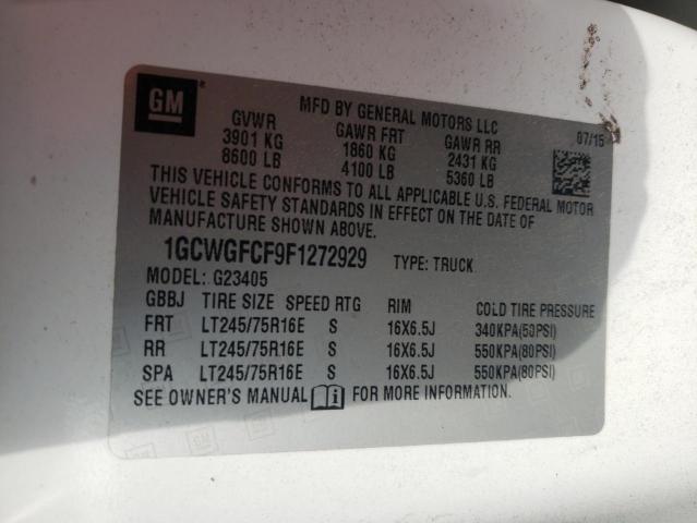 2015 CHEVROLET EXPRESS G2 1GCWGFCF9F1272929