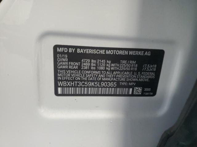 2019 BMW X1 XDRIVE2 WBXHT3C59K5L90365
