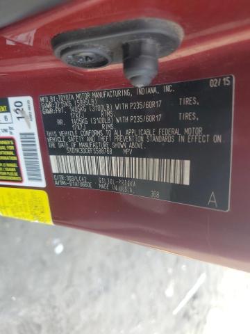 2015 TOYOTA SIENNA XLE 5TDYK3DC6FS588768