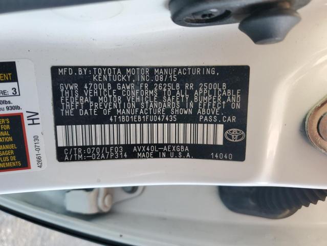 2015 TOYOTA AVALON HYB 4T1BD1EB1FU047435