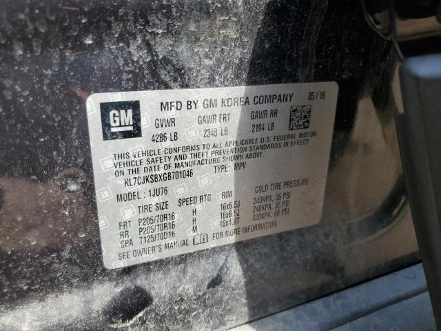 2016 CHEVROLET TRAX LS KL7CJKSBXGB701046