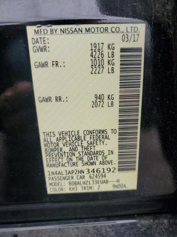 2017 NISSAN ALTIMA 2.5 - 1N4AL3AP2HN346192