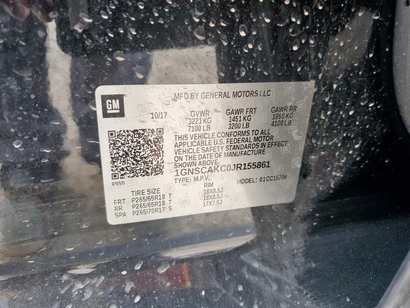 2018 CHEVROLET TAHOE C150 1GNSCAKC0JR155861