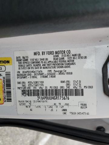 2016 FORD FUSION S H 3FA6P0UU4GR175676