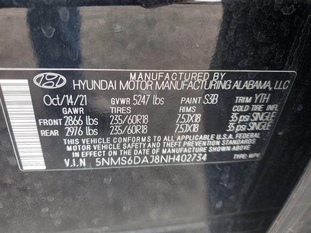 2022 HYUNDAI SANTA FE S - 5NMS6DAJ8NH402734