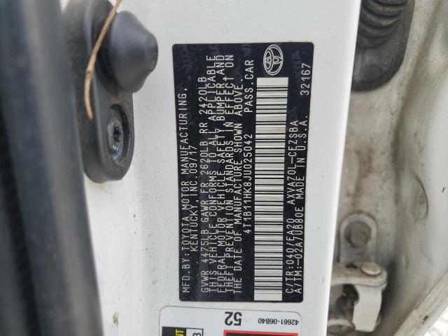 2018 TOYOTA CAMRY L 4T1B11HK8JU025042