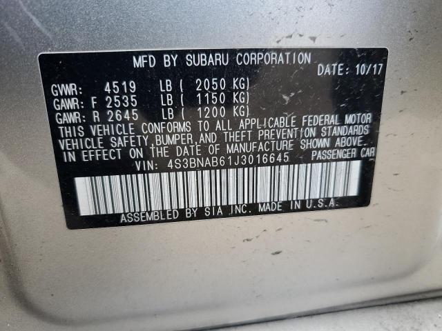 2018 SUBARU LEGACY 2.5 4S3BNAB61J3016645