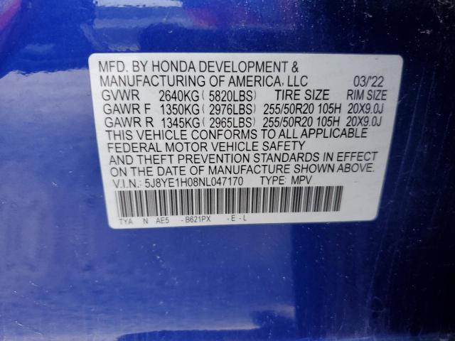 2022 ACURA MDX A-SPEC 5J8YE1H08NL047170