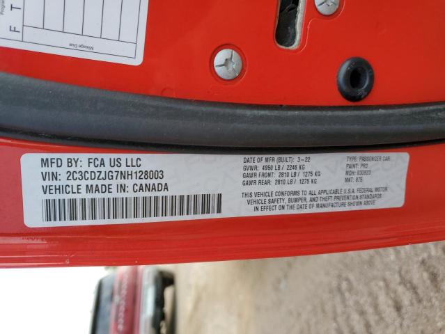 2022 DODGE CHALLENGER 2C3CDZJG7NH128003
