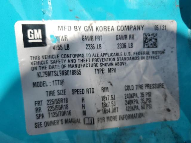 2022 CHEVROLET TRAILBLAZE KL79MTSL9NB018865