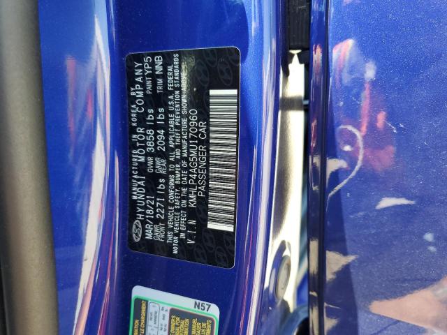 2021 HYUNDAI ELANTRA LI KMHLP4AG5MU170960