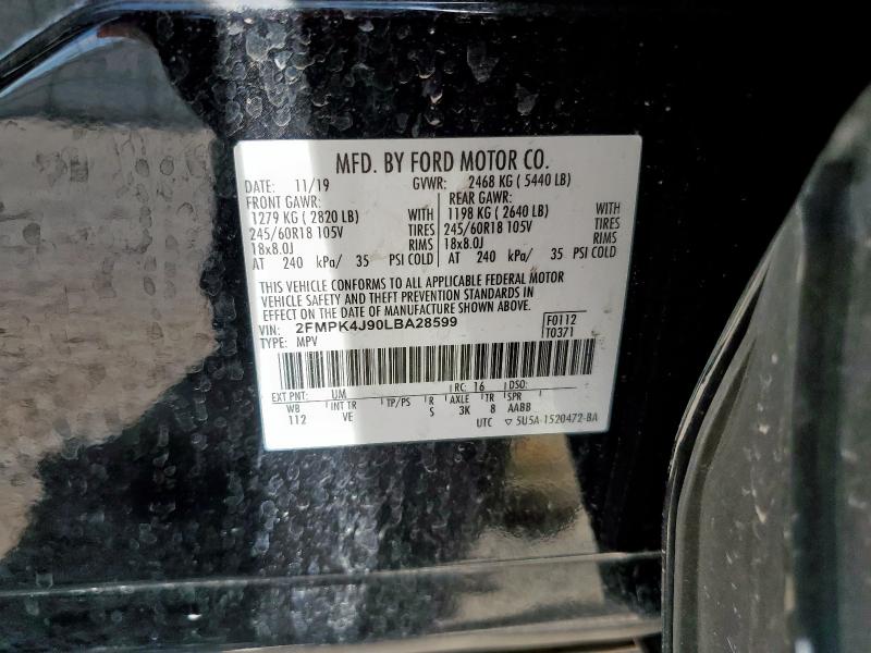 2020 FORD EDGE SEL - 2FMPK4J90LBA28599