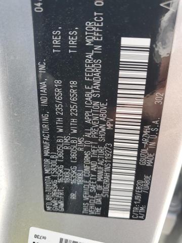 2022 TOYOTA HIGHLANDER - 5TDGZRAH1NS119273