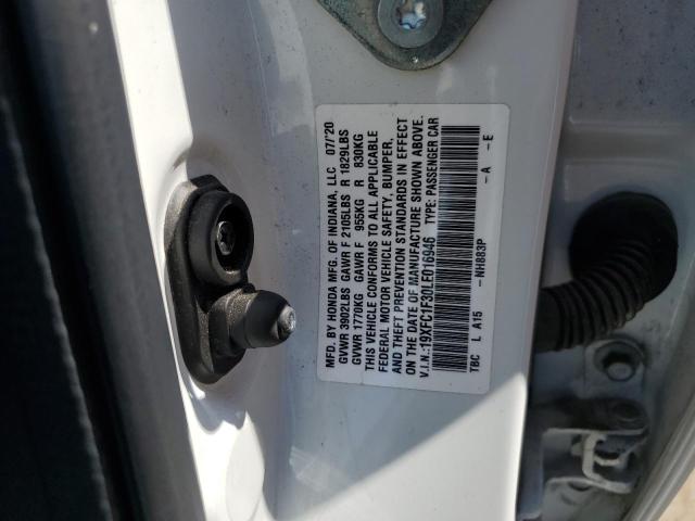 2020 HONDA CIVIC EX 19XFC1F30LE016946