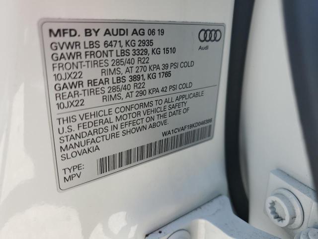 2019 AUDI Q8 PRESTIG WA1CVAF19KD046386