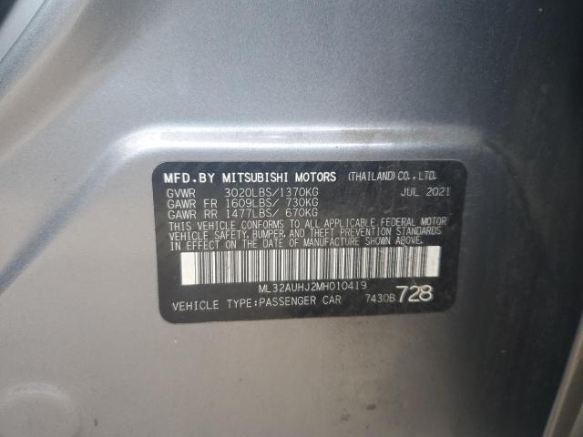 2021 MITSUBISHI MIRAGE ES ML32AUHJ2MH010419