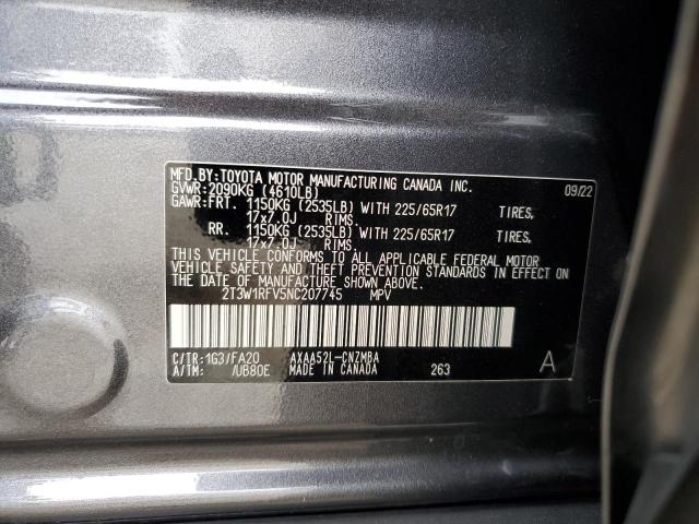 2022 TOYOTA RAV4 XLE 2T3W1RFV5NC207745