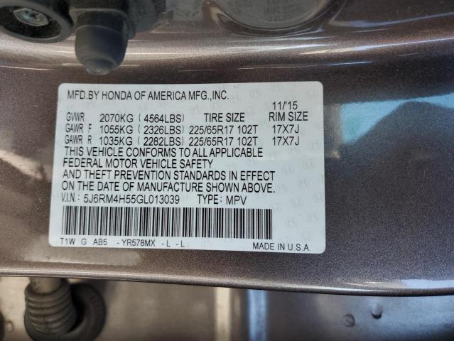 2016 HONDA CR-V EX 5J6RM4H55GL013039