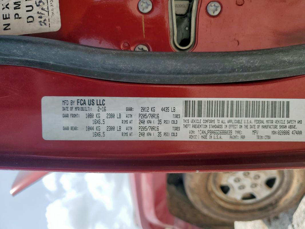2016 JEEP PATRIOT SP - 1C4NJPBA6GD688039