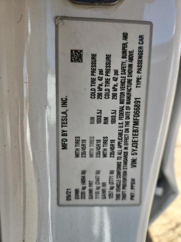 2021 TESLA MODEL 3 5YJ3E1EB7MF066891