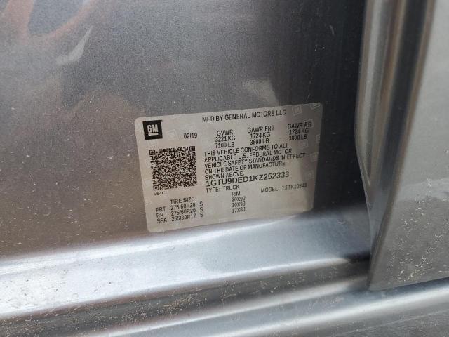 2019 GMC SIERRA K15 1GTU9DED1KZ252333